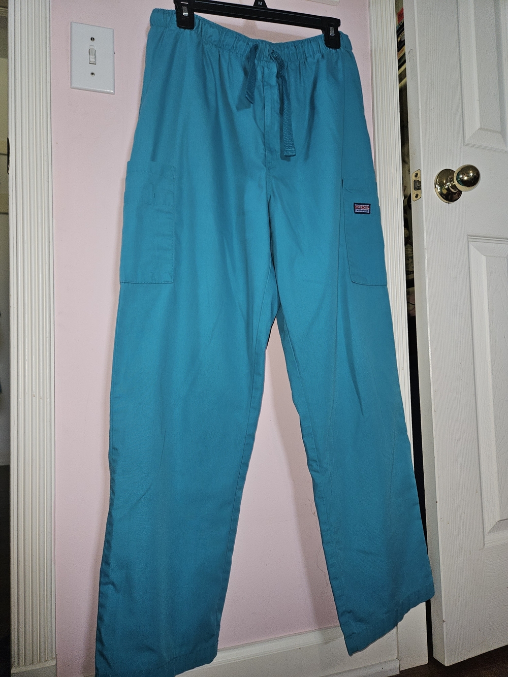Cherokee Men's Teal Cargo Scrub Pants